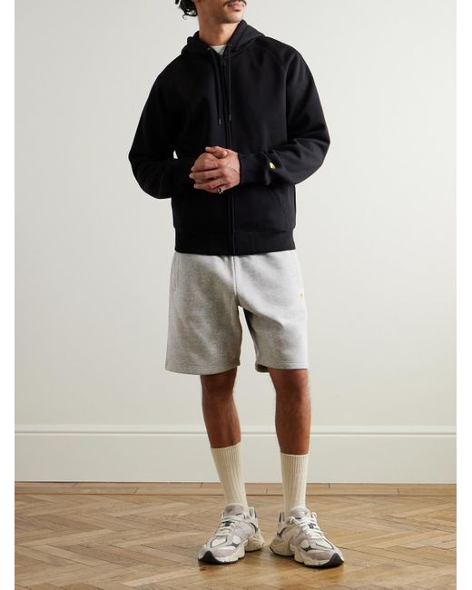 Carhartt Chase gerade geschnittene Shorts aus Jersey aus einer Baumwollmischung mit Logostickerei in White für Herren