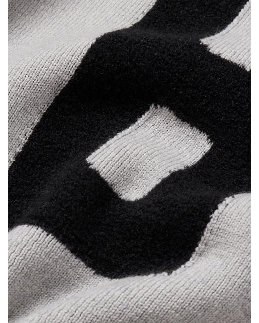 Fear Of God Gray Logo-appliquéd Intarsia-knit Virgin Wool-blend Hoodie for men