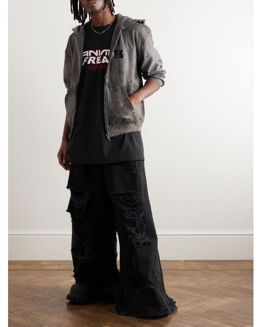 T-shirt oversize in jersey di cotone ricamato con stampa Anime Freak di Vetements in Black da Uomo