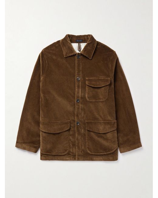 Drake's Brown Cotton-corduroy Chore Jacket for men