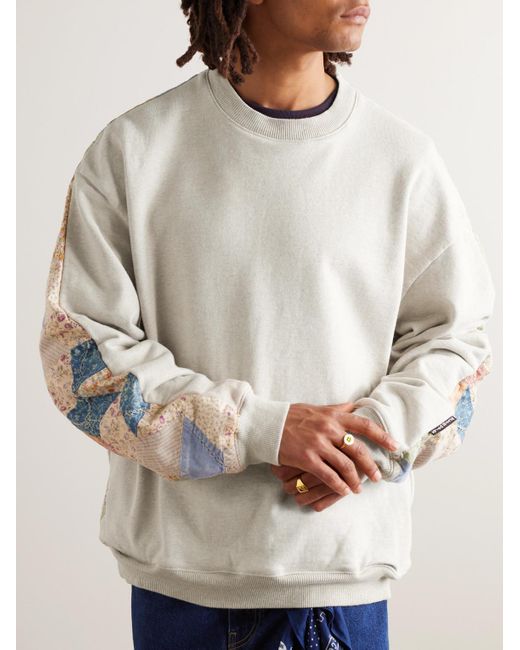 Kapital White Patchwork Cotton-blend Jersey Sweatshirt for men