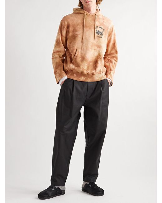 Nicholas Daley Brown Printed Tie-Dyed Cotton-Jersey Hoodie for men