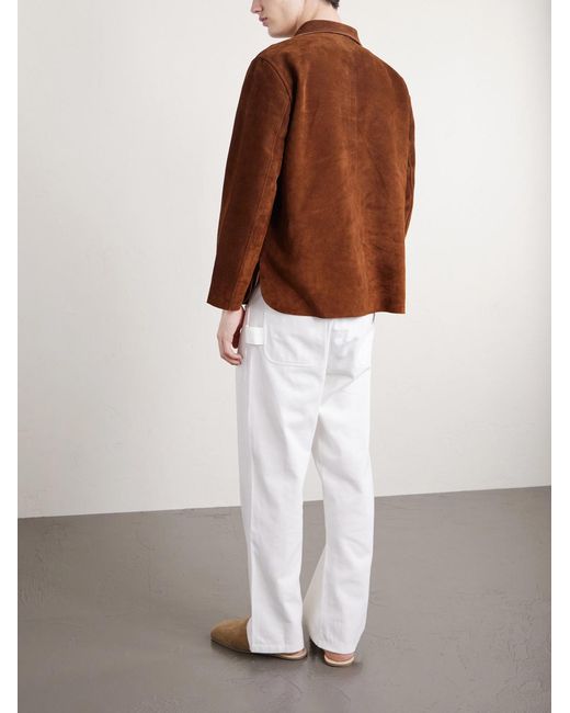 Bode Brown Suede Overshirt for men