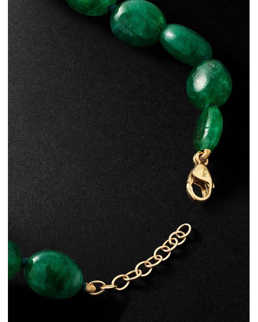JIA JIA Green Arizona Large Candy Gold Quartz Beaded Bracelet for men
