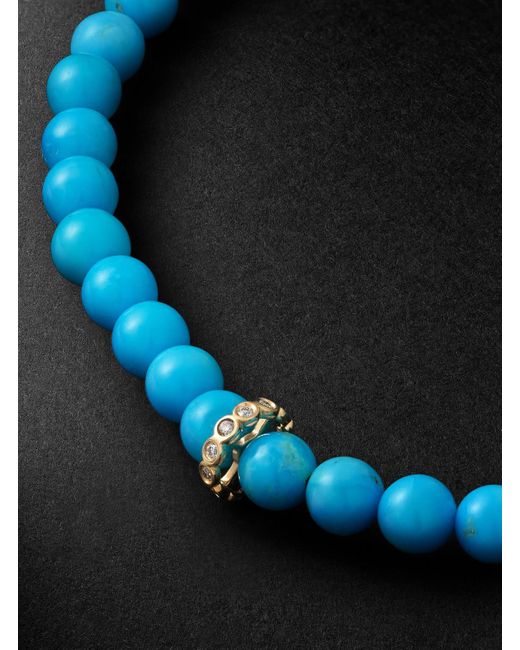 Sydney Evan Black 14-Karat, Diamond And Beaded Bracelet for men