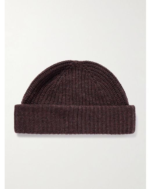 NN07 Brown Sailor 6650 Ribbed Wool-Blend Beanie for men
