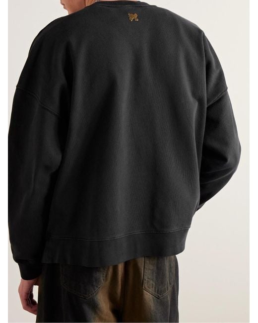 Palm Angels Black Foggy Logo-print Cotton-jersey Sweatshirt for men
