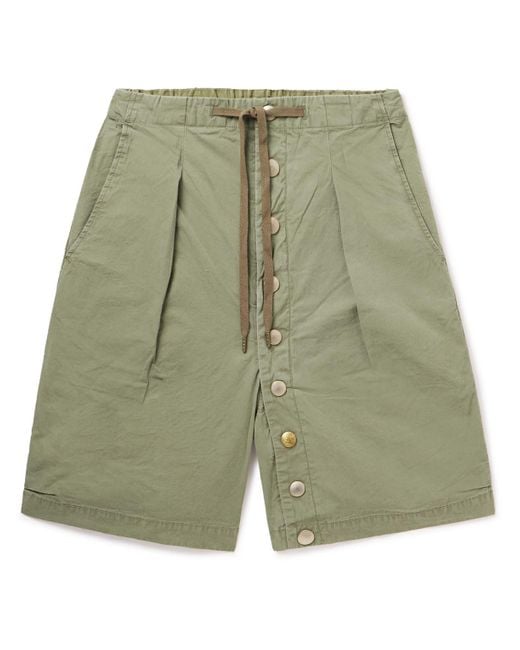 Kapital Green Surf Cowboy Straight-leg Cotton Shorts for men