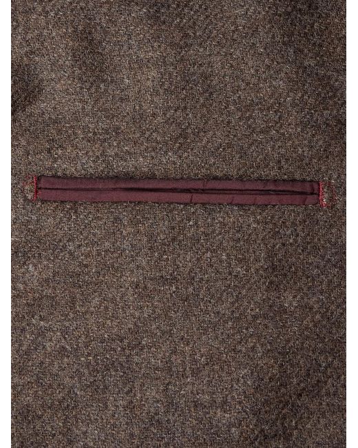 Rubinacci Brown Double-Breasted Wool-Flannel Blazer for men