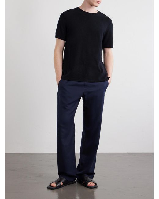 God's True Cashmere Black Cashmere T-Shirt for men