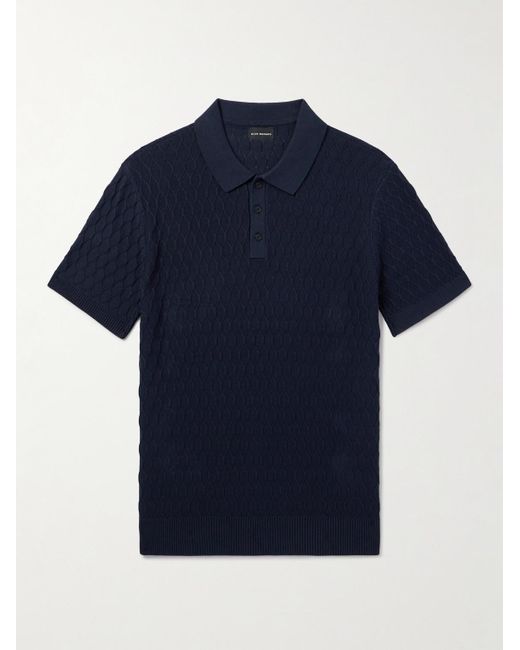 Club Monaco Blue Cotton Polo Shirt for men