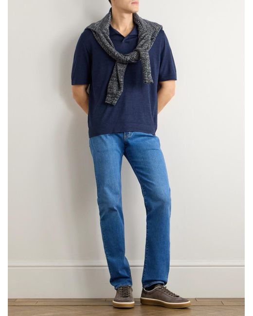 Loro Piana Blue Quarona Straight-Leg Jeans for men