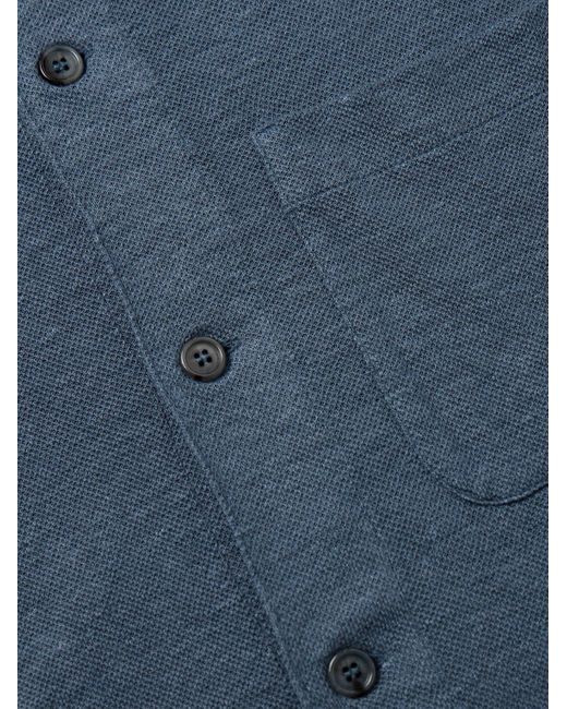 Camicia in lino piqué di Paul Smith in Blue da Uomo