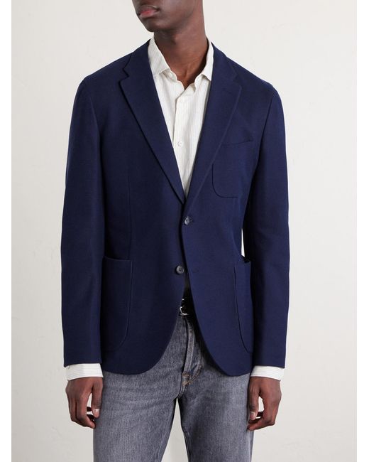 Slowear Blue Cotton-Hopsack Blazer for men