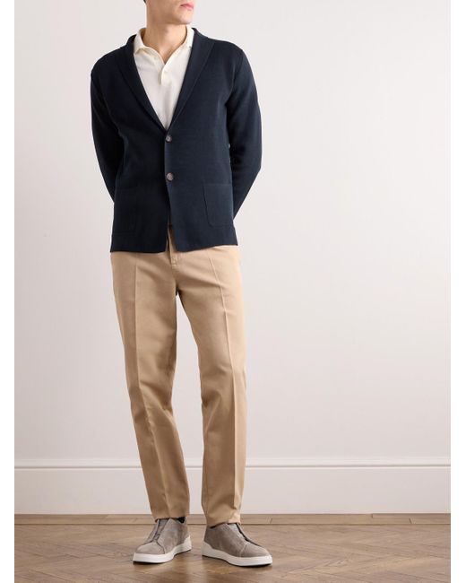 Thom Sweeney Blue Slim-fit Cotton Cardigan for men