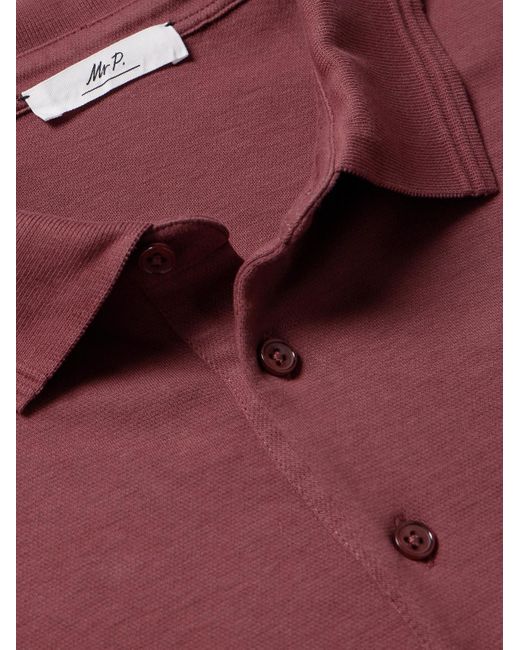 Mr P. Red Organic Cotton-piqué Polo Shirt for men