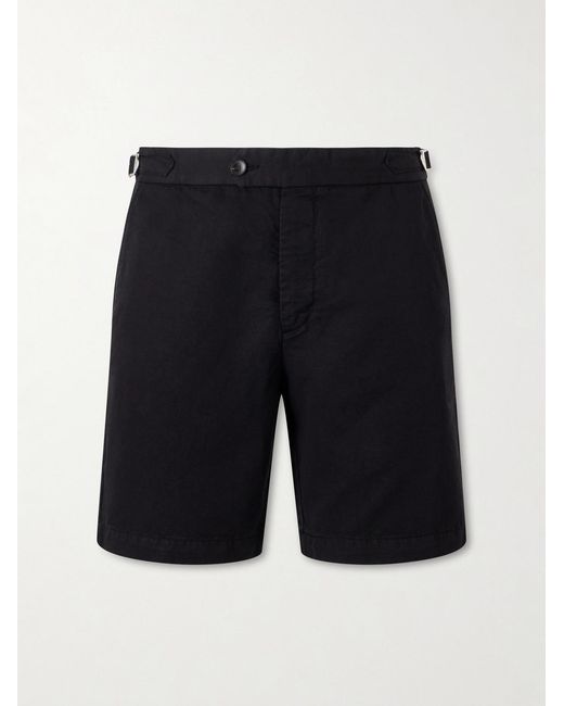 Mr P. Blue Straight-Leg Cotton And Linen-Blend Bermuda Shorts for men