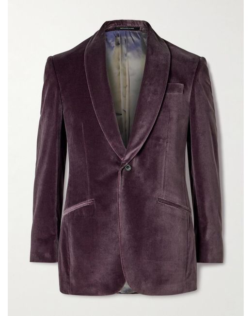 Richard James Purple Cotton-velvet Tuxedo Jacket for men
