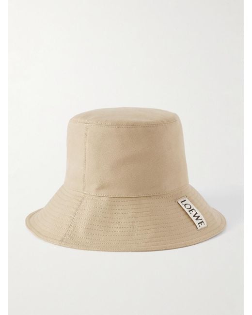Loewe Paula's Ibiza Logo-appliquèd Cotton-canvas Bucket Hat in Natural ...
