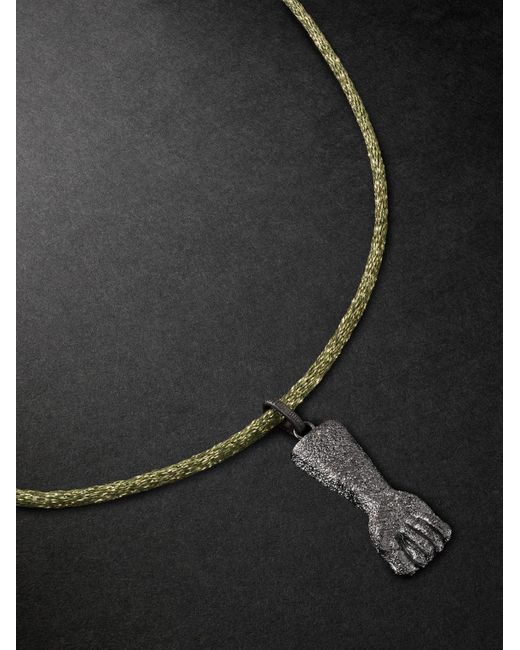 Figa Florentine Blackened Lurex Pendant Necklace di Carolina Bucci da Uomo