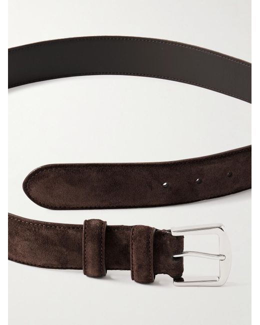Loro Piana Black 3.5Cm Suede Belt for men