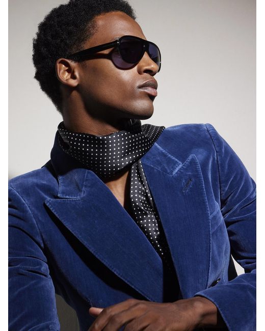 Samuele 02 Aviator-Style Acetate Sunglasses di Tom Ford in Blue da Uomo