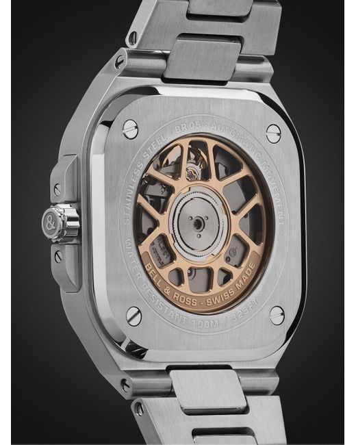Bell & Ross Black Br 05 Steel And Automatic 40Mm 18-Karat Rose And Steel Watch, Ref. No. Br05A-Bl-Stpg/Ssg for men