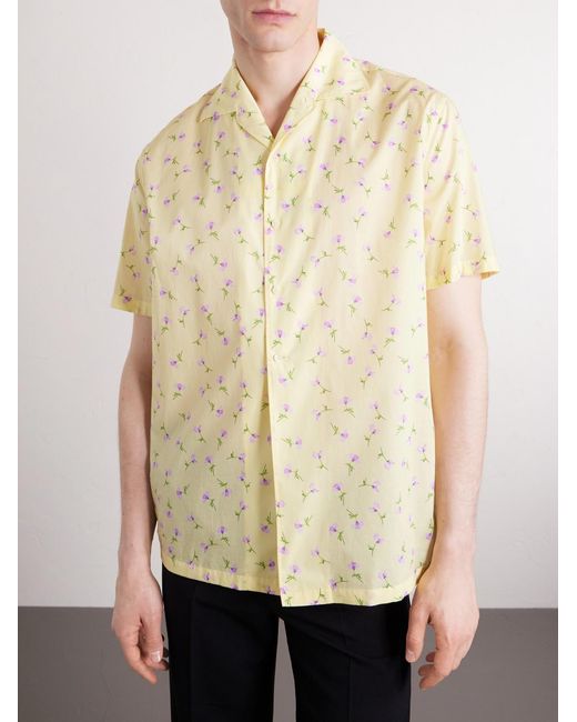 Jil Sander Natural Camp-Collar Printed Cotton Shirt for men