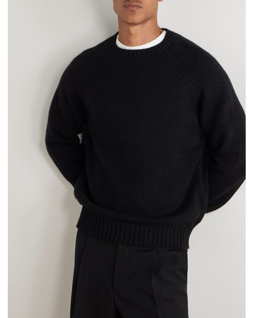 Umit Benan Black Milano Cashmere Sweater for men