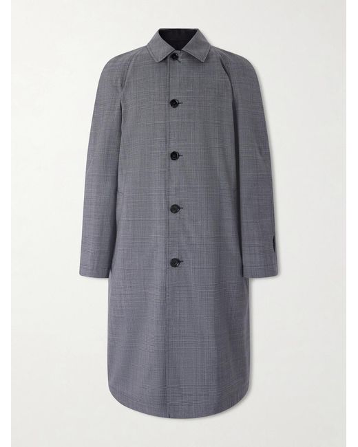 Burberry Gray Prince Of Wales Checked Virgin Wool Car Coat for men