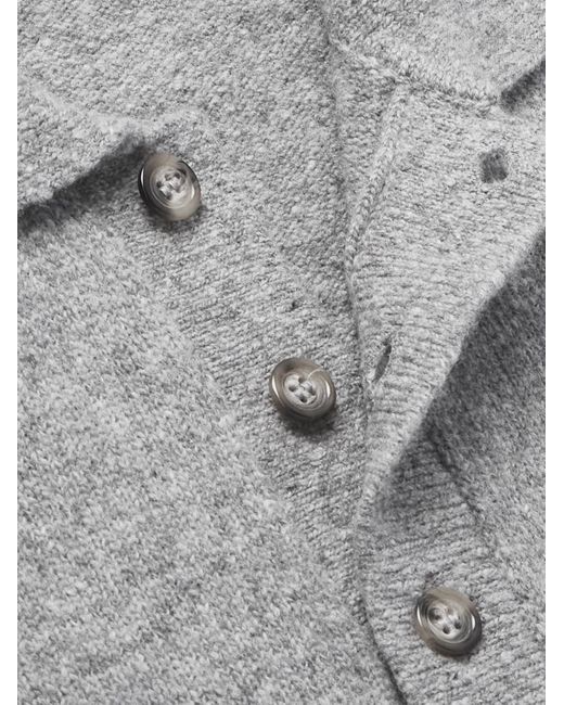 Eleventy Gray Wool-Blend Polo Shirt for men