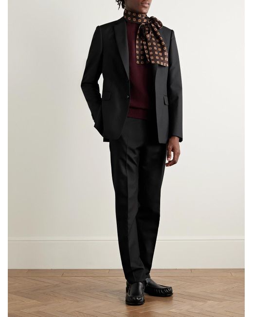 Dries Van Noten Black Slim-Fit Grain De Poudre Wool Suit for men