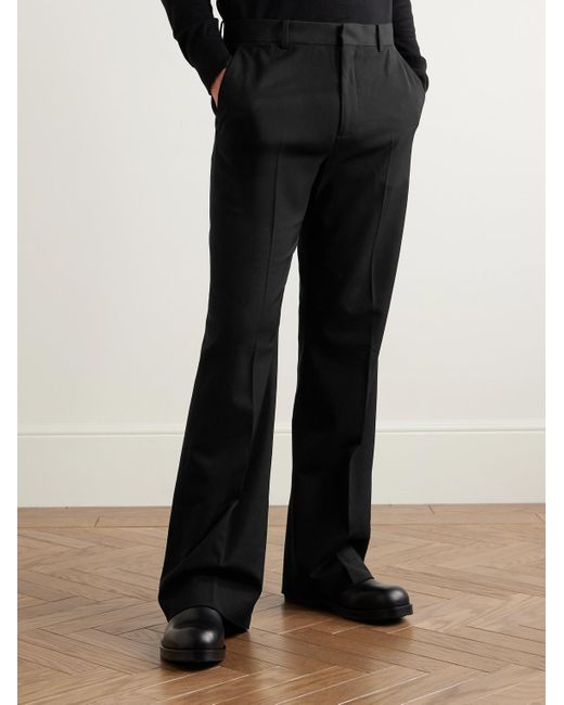 Acne Black Flared Woven Trousers for men