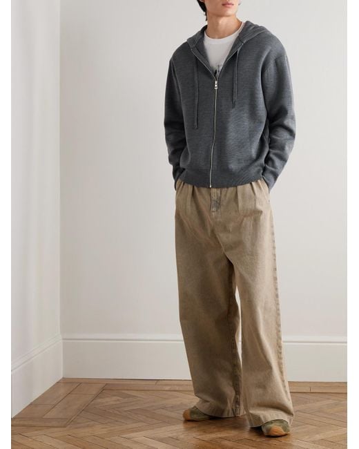Loewe Kapuzenjacke aus einer Wollmischung mit Reißverschluss und Logoprägung in Gray für Herren