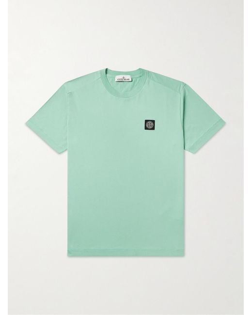 Stone Island T-Shirt aus Baumwoll-Jersey mit Logoapplikation in Green für Herren
