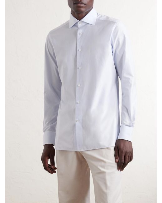 Zegna Blue Trofeo Cotton-poplin Shirt for men