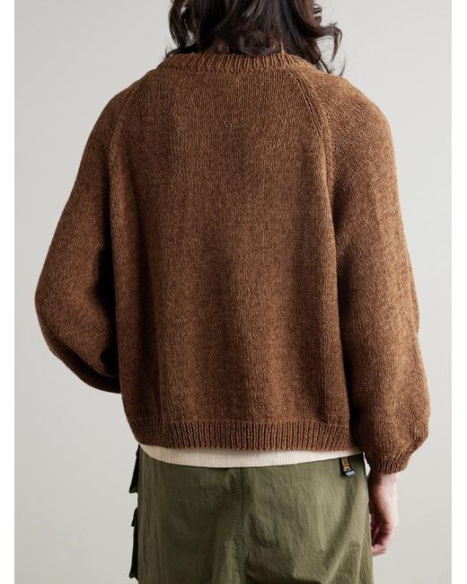 STORY mfg. Brown Bulb Appliquéd Organic Cotton Sweater for men