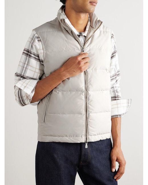 Eleventy Natural Quilted Tech Wool-Blend Down Gilet for men