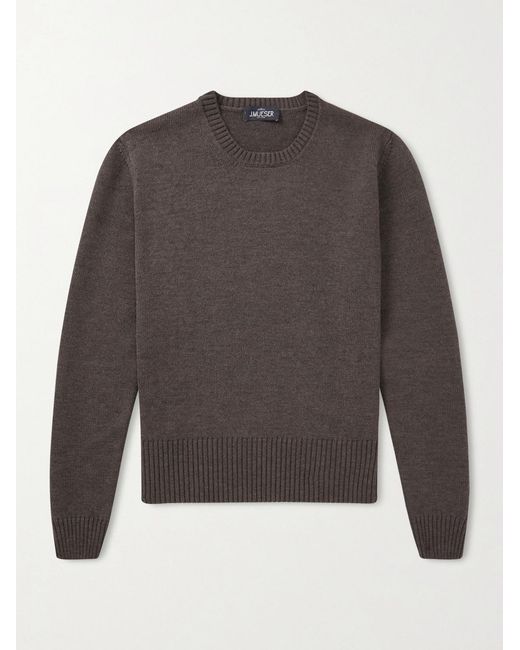 J. Mueser Gray Merino Wool Sweater for men