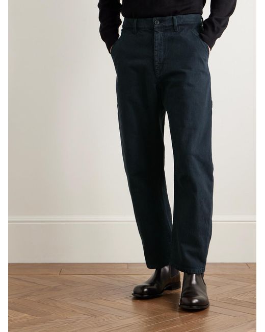 Nili Lotan Blue Emir Straight-Leg Cotton-Blend Twill Trousers for men