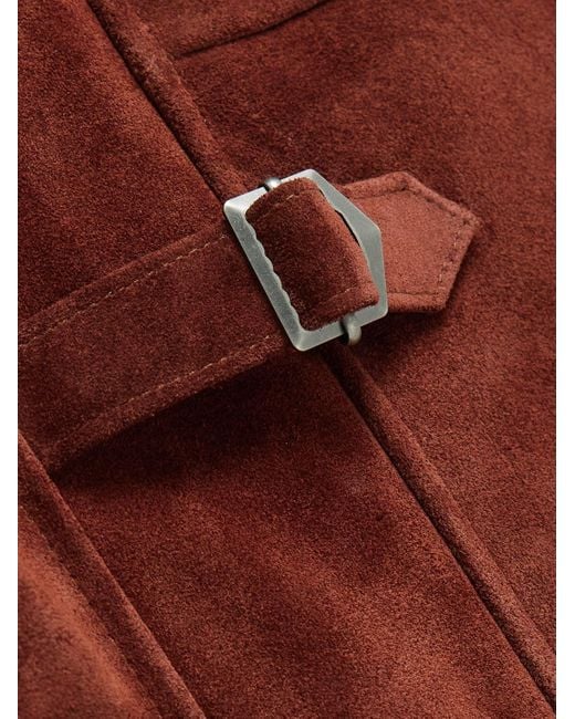 Golden Bear Red The Waterfront Slim-fit Suede Jacket for men