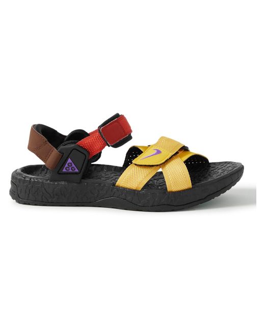 Nike Acg Air Deschutz Suede And Webbing-trimmed Rubber Sandals in Yellow  for Men | Lyst