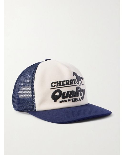 CHERRY LA Blue Printed Canvas And Mesh Baseball Cap for men