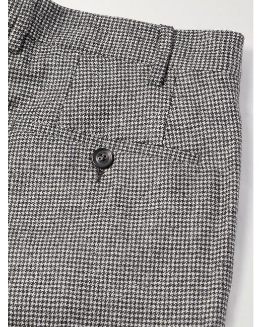 Lardini Gray Slim-Fit Straight-Leg Houndstooth Wool And Cashmere-Blend Suit Trousers for men