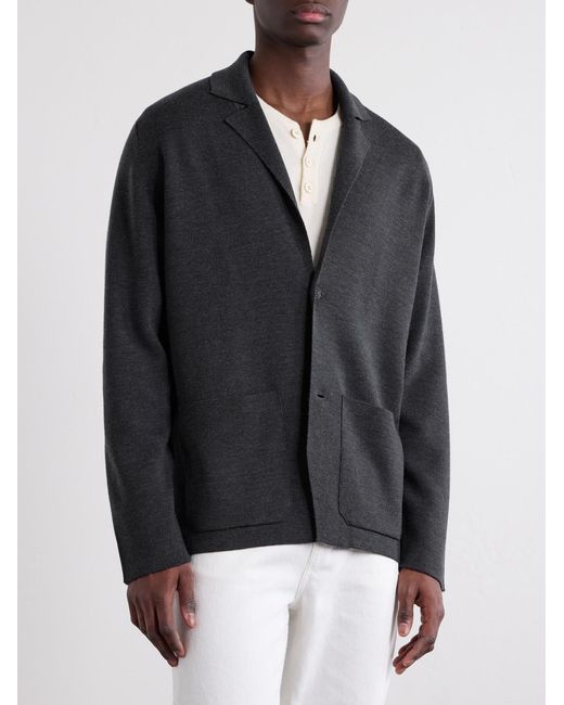John Smedley Black Narah 2 Merino Wool Blazer for men