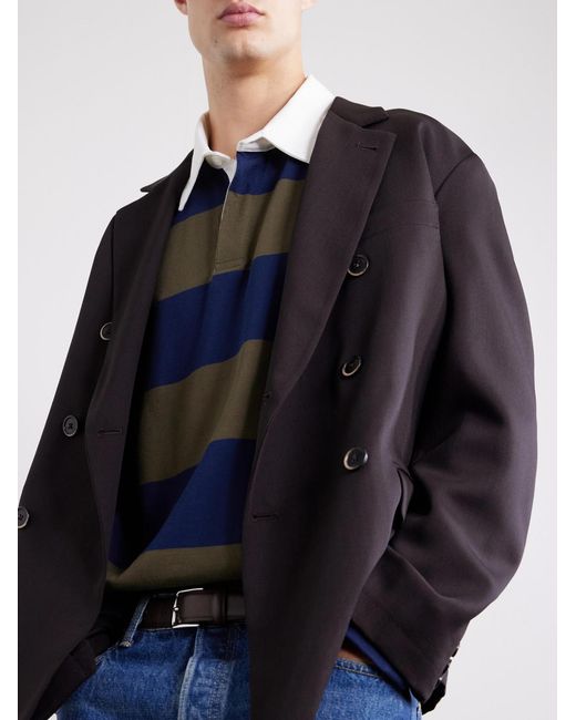 A.P.C. Blue Isaac Logo-Embroidered Striped Cotton Polo Shirt for men