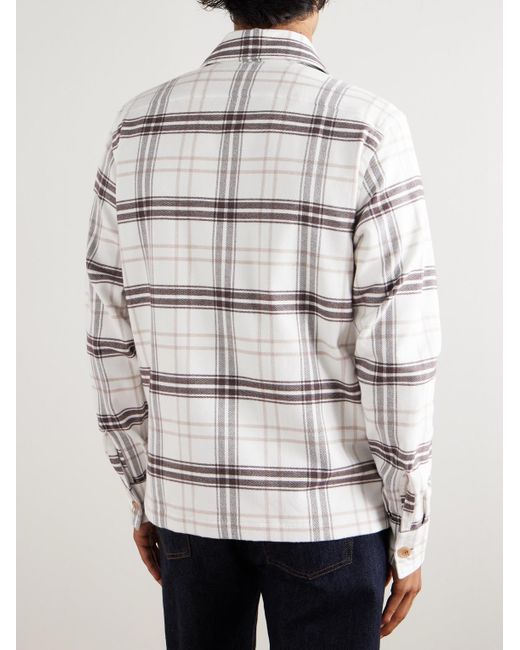 Eleventy Brown Checked Cotton Shirt for men