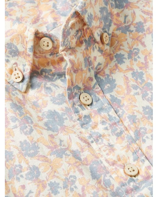 Faherty Brand Natural Breeze Slim-Fit Floral-Print Hemp-Blend Shirt for men