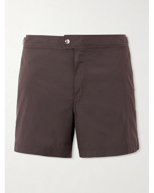 Tom Ford Gray Straight-Leg Mid-Length Swim Shorts for men