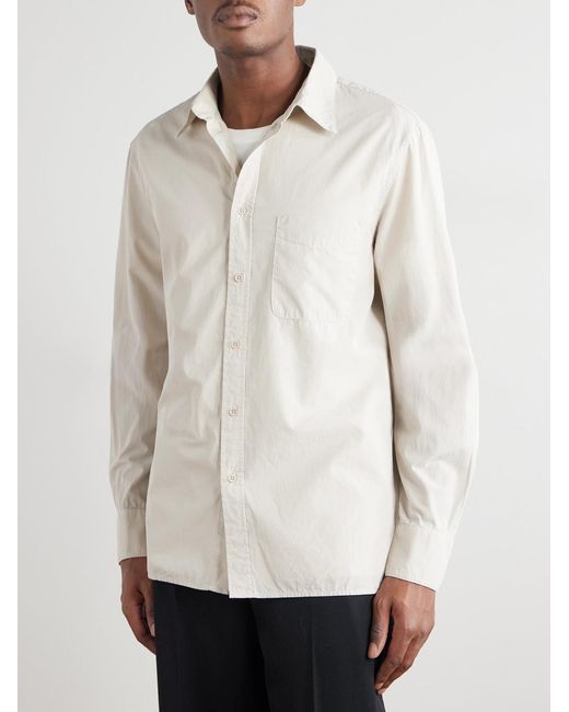 Nili Lotan Natural Finn Cotton Oxford Shirt for men